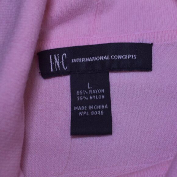 INC International Concepts Pink Ombre Cowl High Neck Sweater Blouse Size Large - Picture 12 of 15